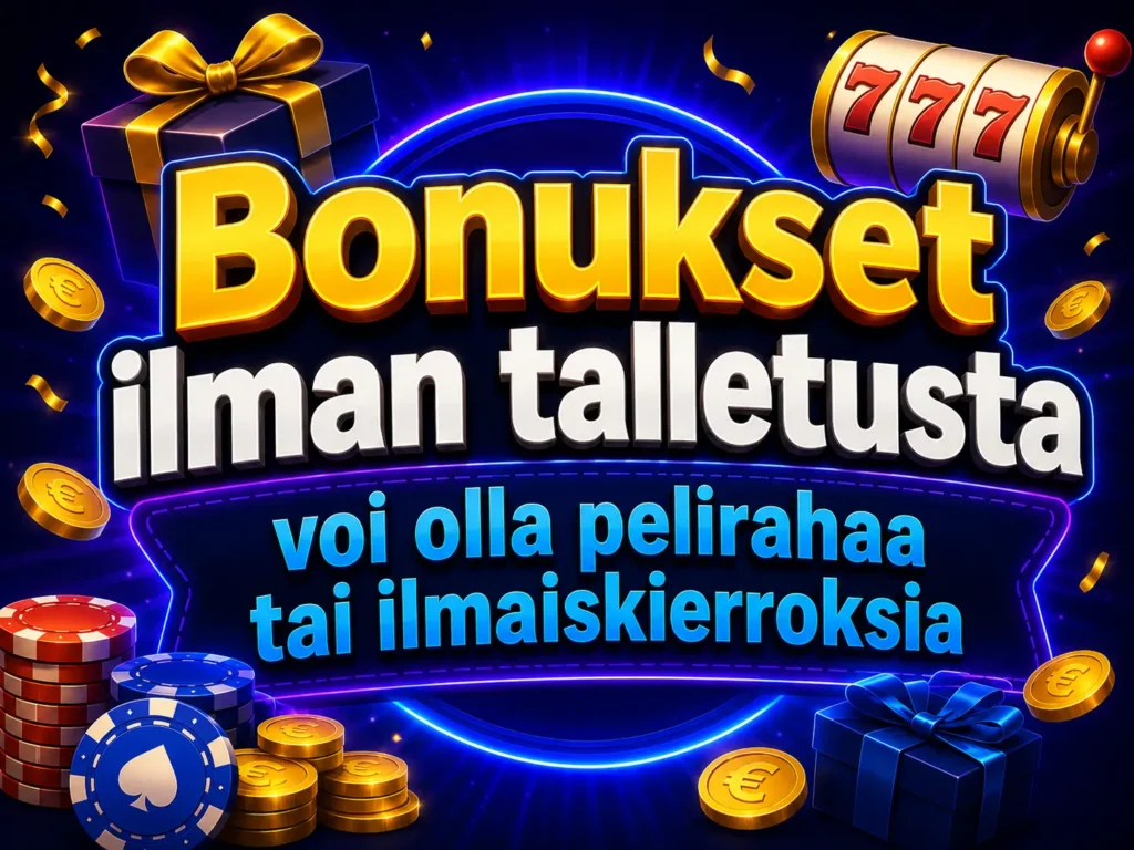 Bonukset ilman talletusta voi olla pelirahaa tai ilmaiskierroksia
