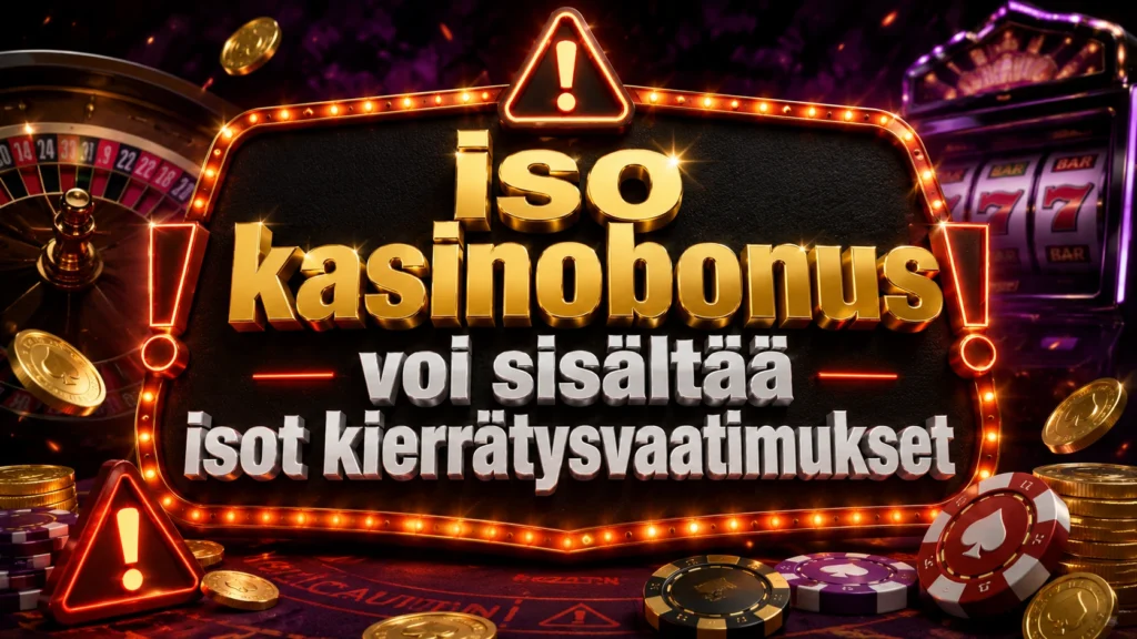 Iso kasinobonus voi sisältää isot kierrätysvaatimukset