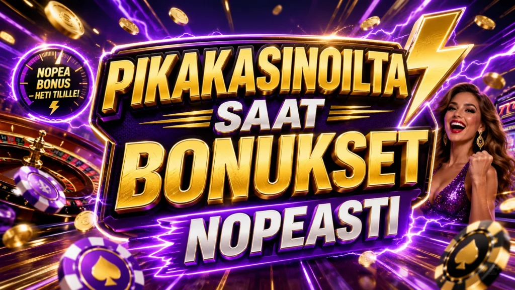 Pikakasinoilta saat bonukset nopeasti